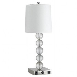 Modern Crystal Hotel Guestroom Table Light with Outlets